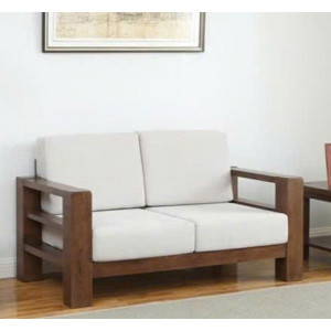 ChunKy Walnut : Ghế Sofa Đôi Gỗ Sồi Kèm Nệm
